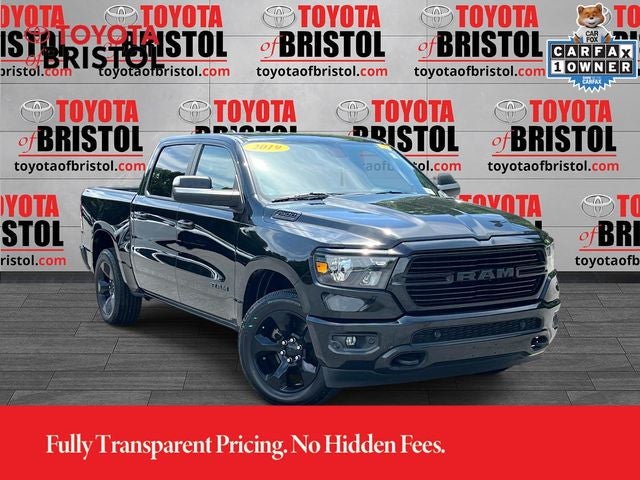 2019 RAM 1500 Big Horn/Lone Star in Diamond Black — front three-quarter view