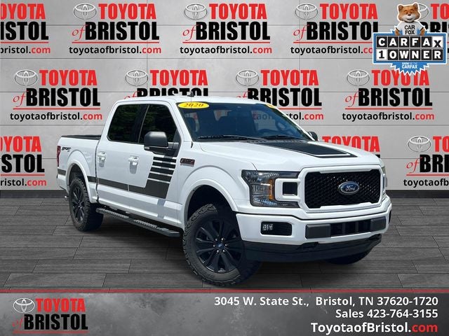2020 Ford F-150 XLT in Oxford White — front three-quarter view