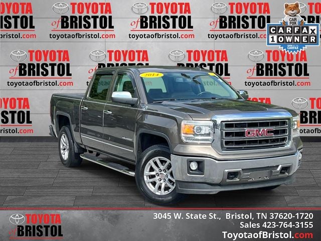 2014 GMC Sierra 1500 SLT in Bronze Alloy Metallic — front three-quarter view
