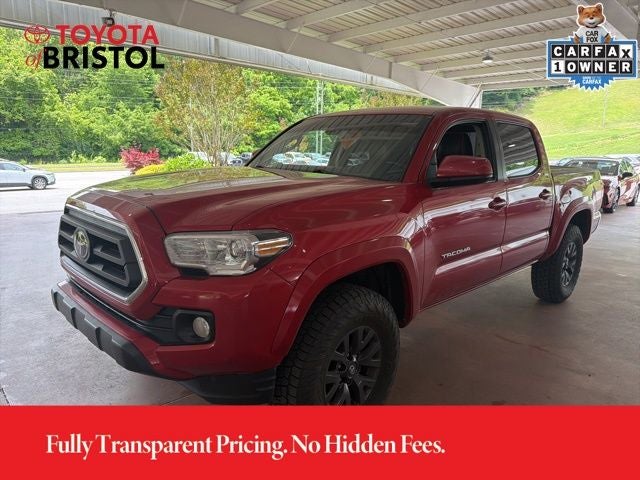 2023 Toyota Tacoma SR5 V6 in Barcelona Red Metallic — front three-quarter view