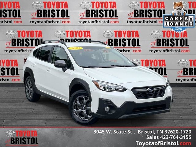 2021 Subaru Crosstrek Sport in Crystal White Pearl — front three-quarter view