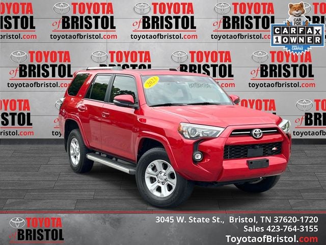 2023 Toyota 4Runner SR5 Premium in Barcelona Red Metallic — front three-quarter view